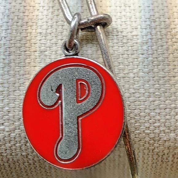 Alex and Ani P MLBP Baseball Sports Silver Charm Bracelet adjustable Bangle - Picture 1 of 3